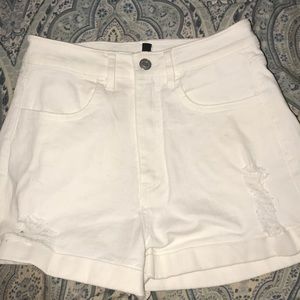 H&M white jean shorts